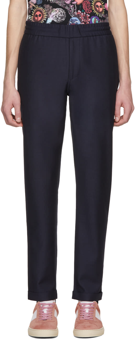 Ps By Paul Smith Navy Drawcord Trousers