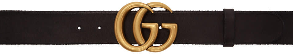 Gucci Black Gg Toscano Belt