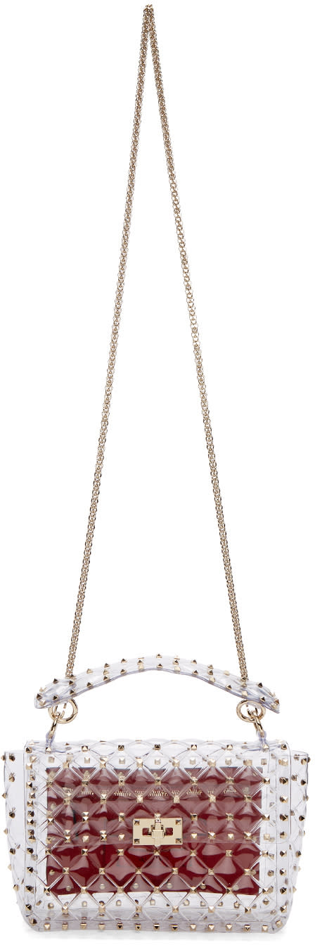 Valentino Valentino Garavani トランスペアレント キルト Pvc ロックスタッズ バッグ