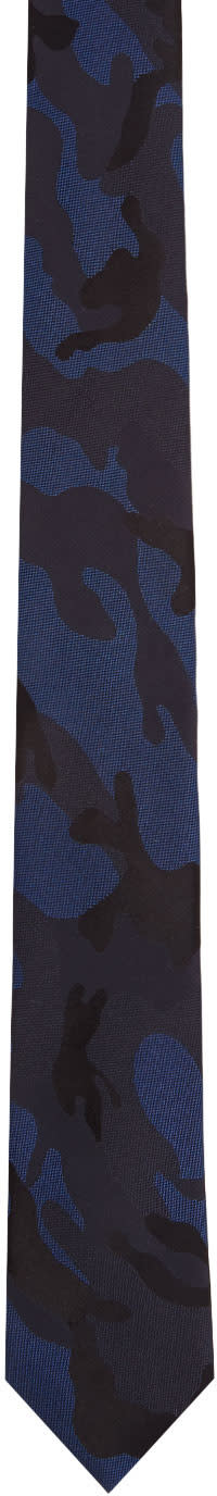 Valentino Navy Valentino Garavani Camo Tie