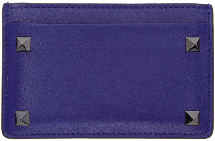 Valentino Blue Valentino Garavani Rockstud Card Holder