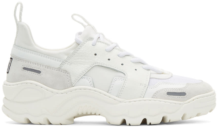 Ami Alexandre Mattiussi White Neoprene Running Sneakers