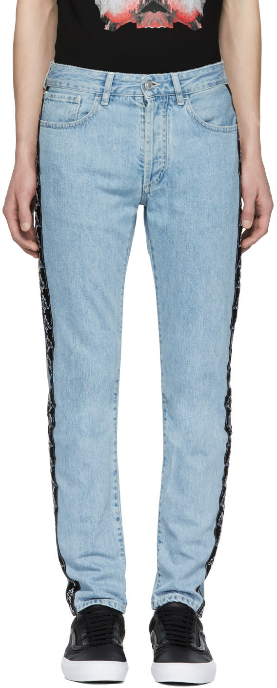Marcelo Burlon County Of Milan Blue Kappa Edition Anti-fit Jeans