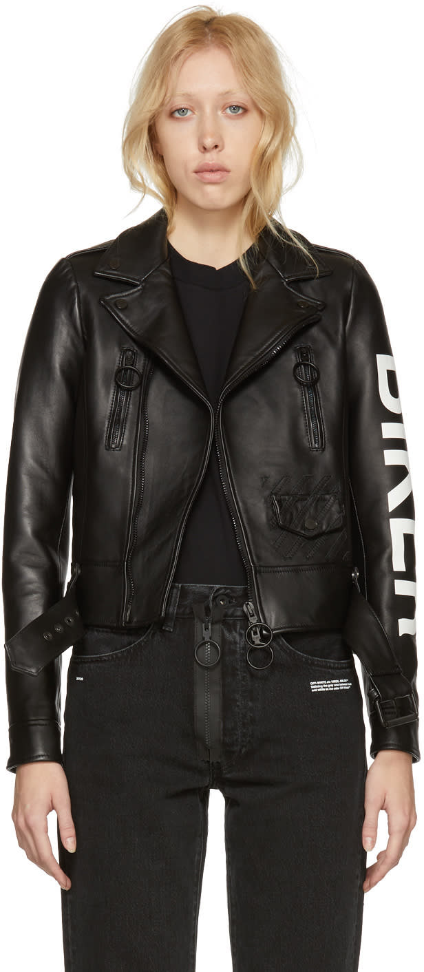 ブラック レザー バイカー ジャケット