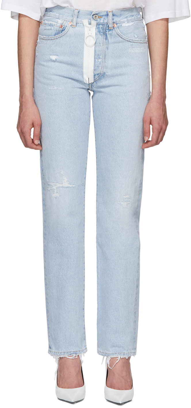 ブルー ストレートレッグ ジーンズ