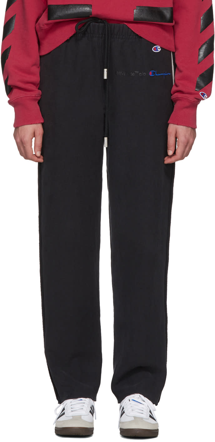 Off-white ブラック Champion Reverse Weave Edition ロゴ ラウンジ パンツ