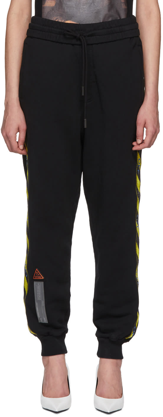 Off-white ブラック ロゴ テープ ラウンジ パンツ