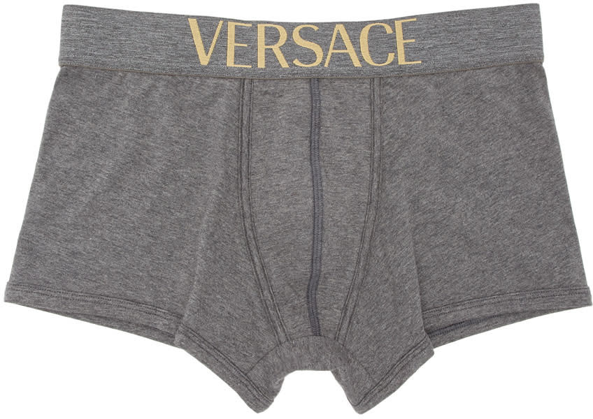 Versace Underwear Grey Low-rise Logo Boxer Briefs