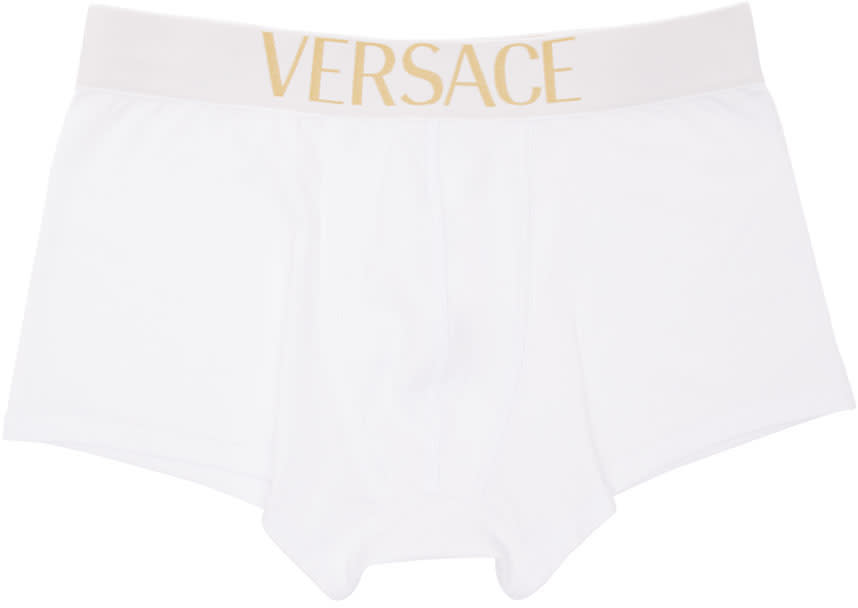 Versace Underwear White Low-rise Logo Boxer Briefs