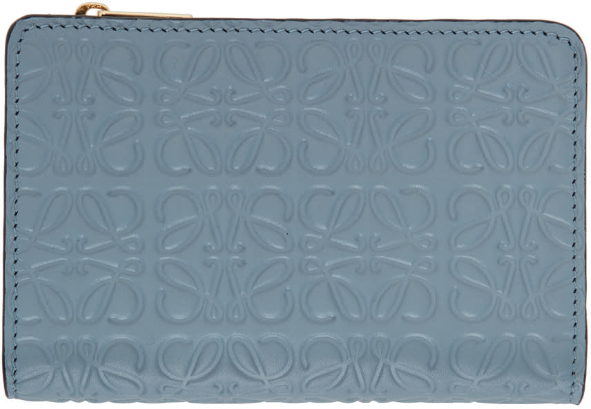 Loewe Blue Small Anagram Zip Wallet