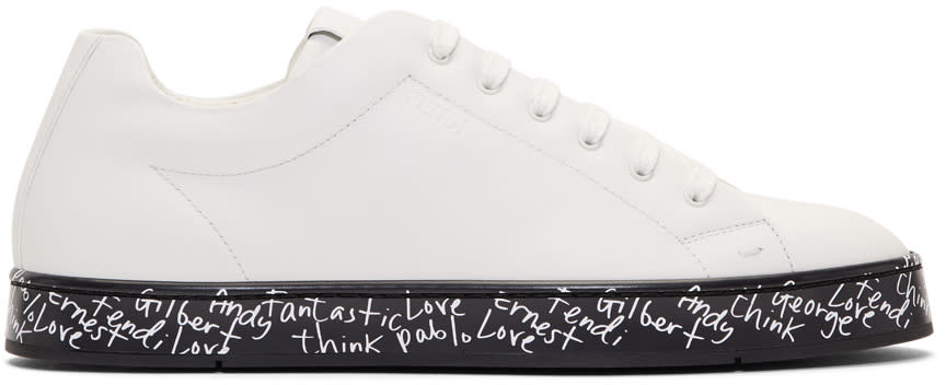 Fendi White fendi Vocabulary Sneakers