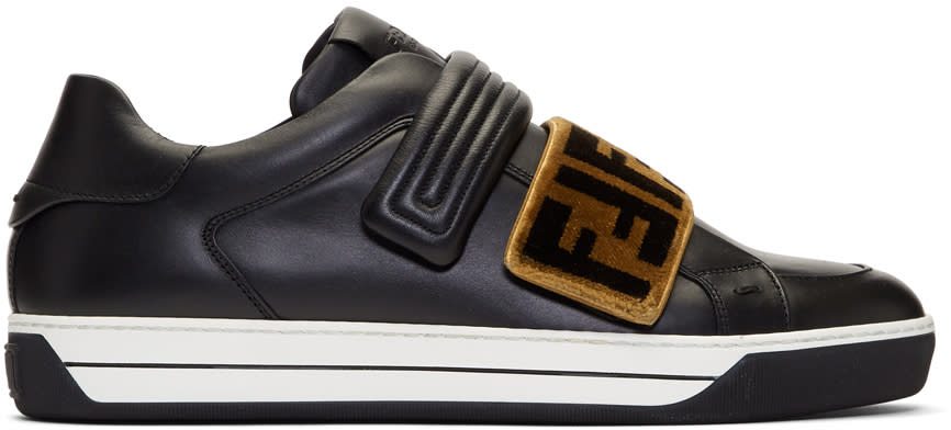 Fendi Black Tapestry Logo Sneakers
