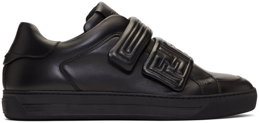 Fendi Black Embossed Logo Sneakers