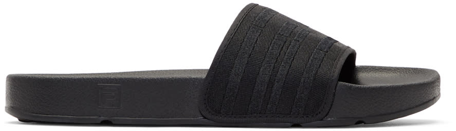 Baja East Black Fila Edition Drifter Slides