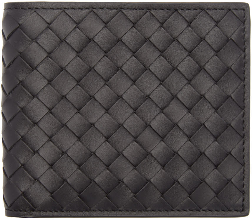Bottega Veneta Black Intrecciato Bifold Wallet