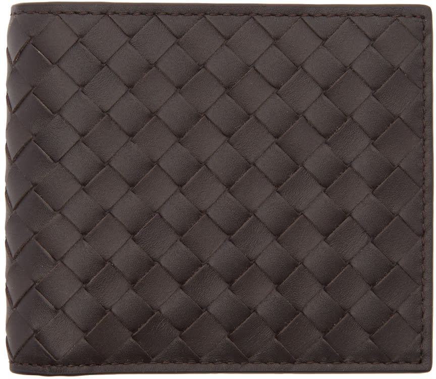 Bottega Veneta Brown Intrecciato Bifold Wallet