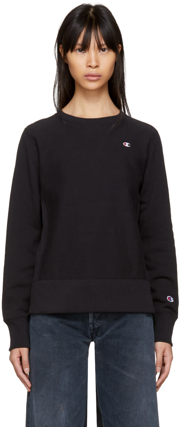 Champion Reverse Weave Black Small Logo 