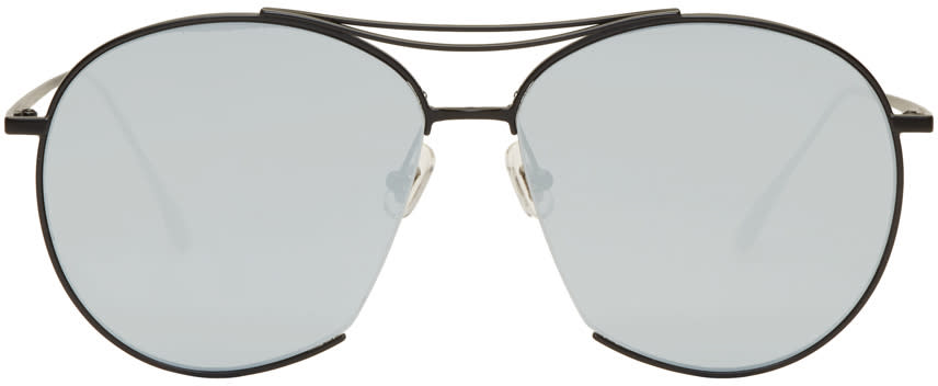 Gentle Monster Black and Blue Jumping Jack Aviator Sunglasses