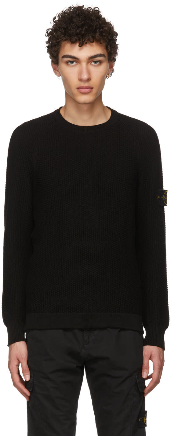 stone island black arm badge sweatshirt