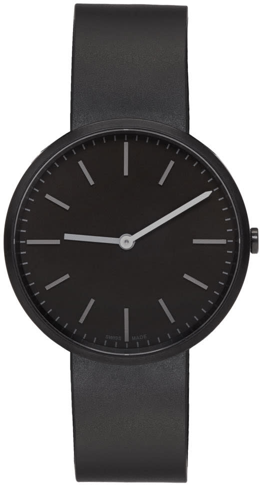 Uniform Wares Gunmetal and Black Rubber M37 Two-hand Watch