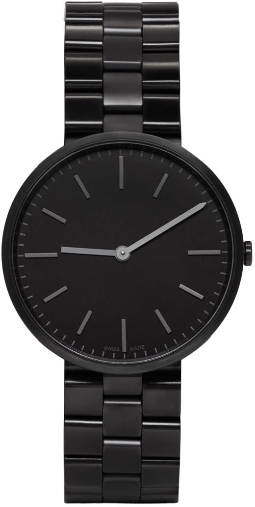 Uniform Wares Gunmetal and Black Linked M37 Two-hand Watch