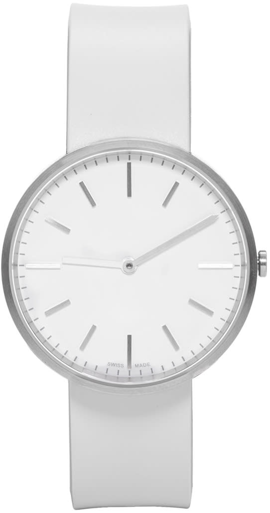 Uniform Wares Silver and Grey Rubber M37 Two-hand Watch