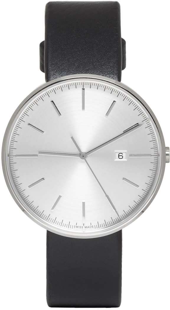 Uniform Wares Silver and Black M40 Date Watch