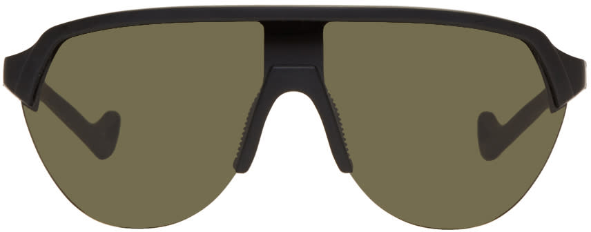 District Vision Black and Green Nagata Speed Blade Sunglasses