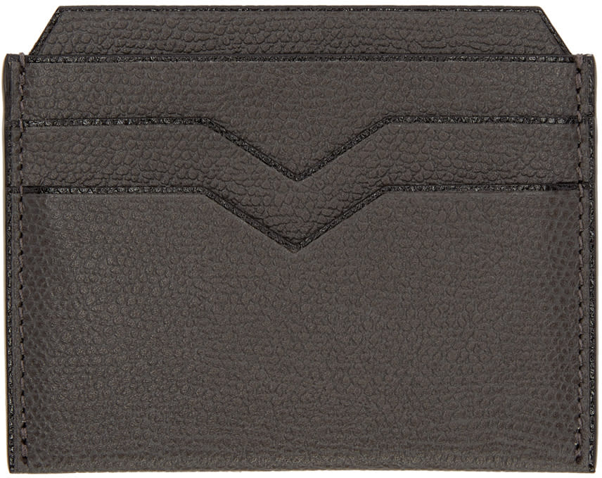 Valextra Grey 4cc Card Holder
