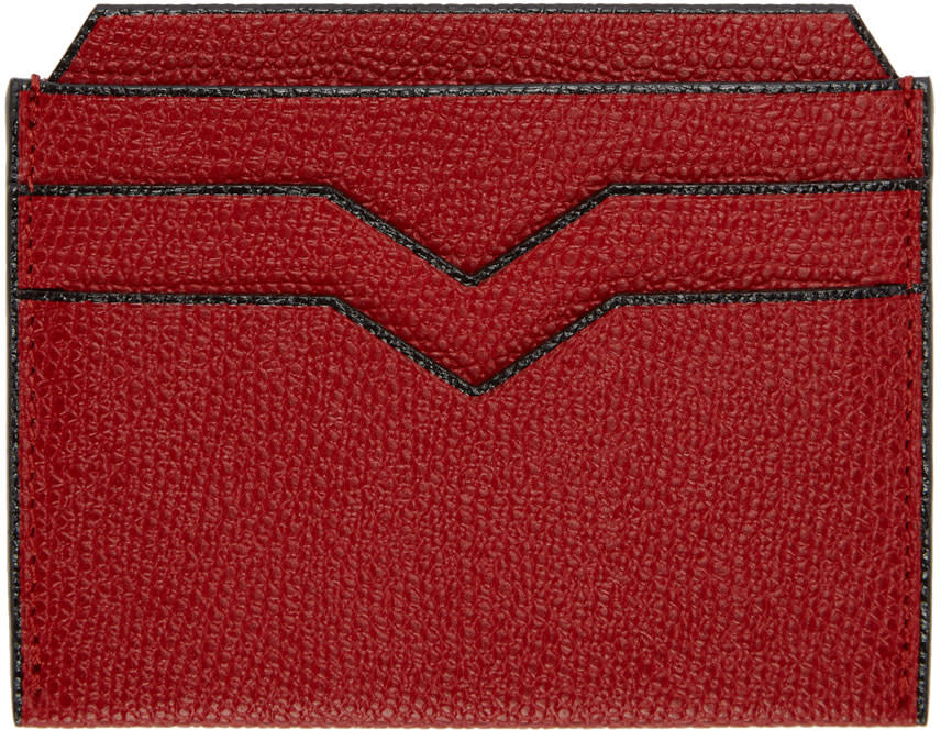 Valextra Red 4cc Card Holder