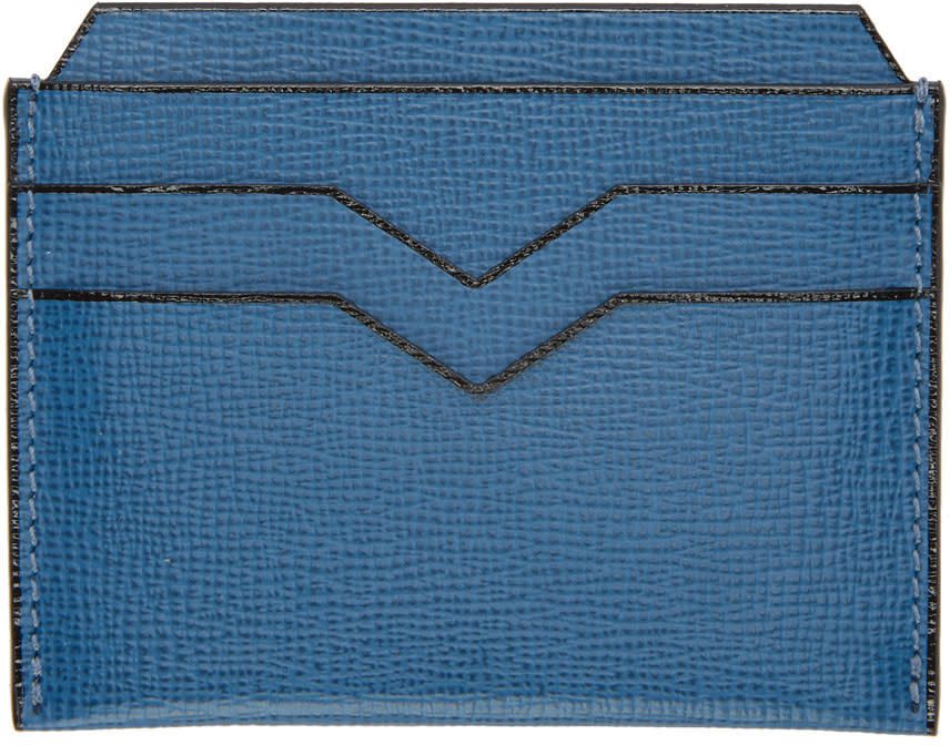 Valextra Blue 4cc Card Holder