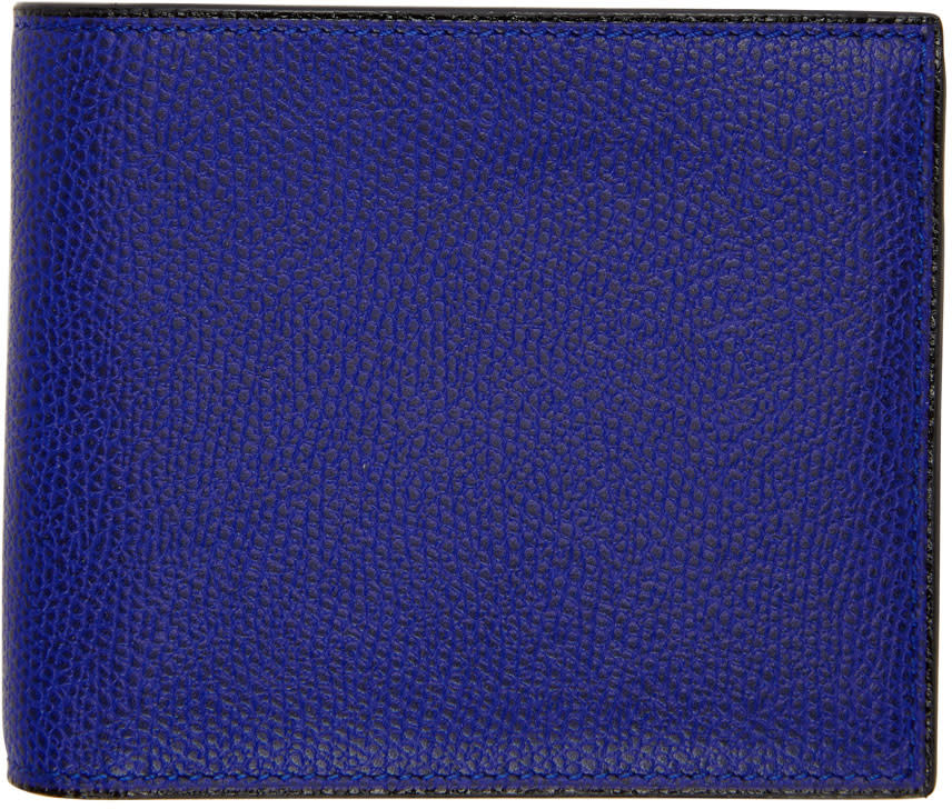 Valextra Blue 6cc Bifold Wallet