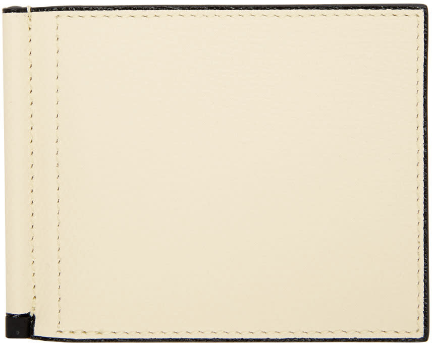 Valextra Off-white 6cc Bifold Wallet