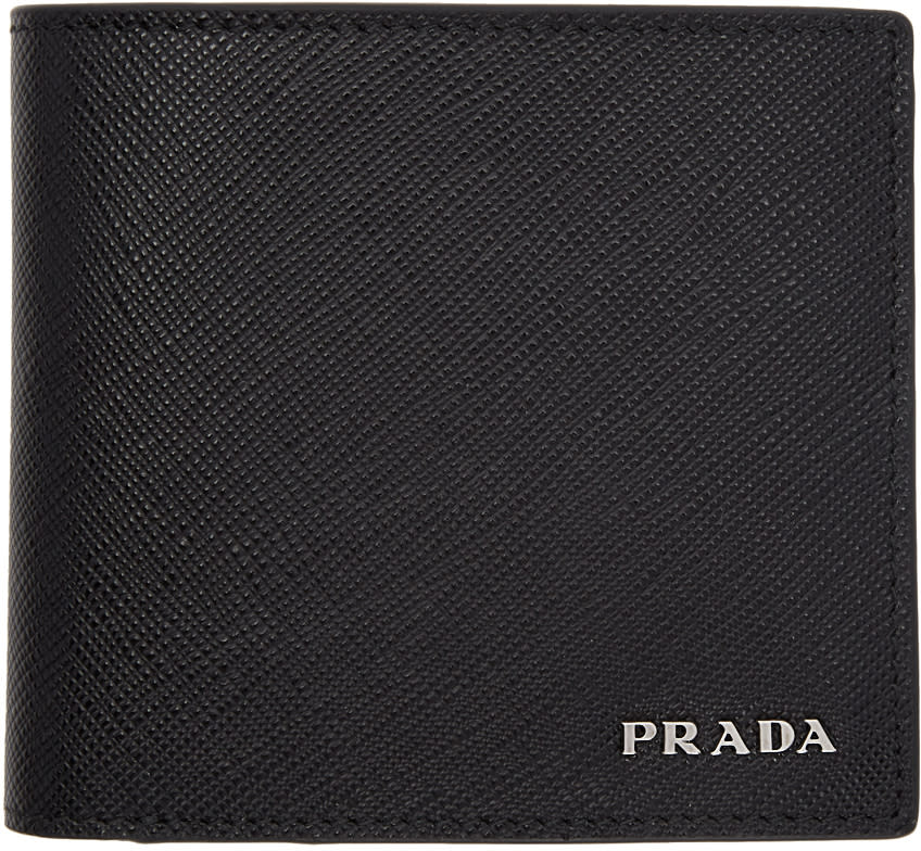 Prada Black and Red Bifold Wallet