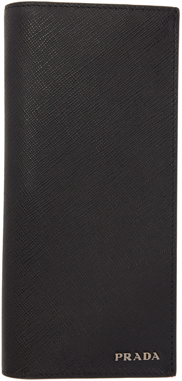 Prada Black Long Travel Wallet