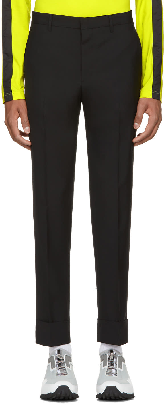 Prada Black Wool Slim Trousers