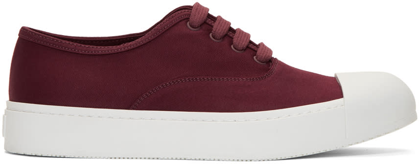Prada Red Gabardine Sneakers
