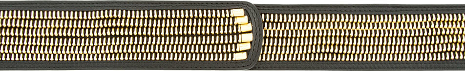 Alexander Mcqueen Black and Gold Zip Belt