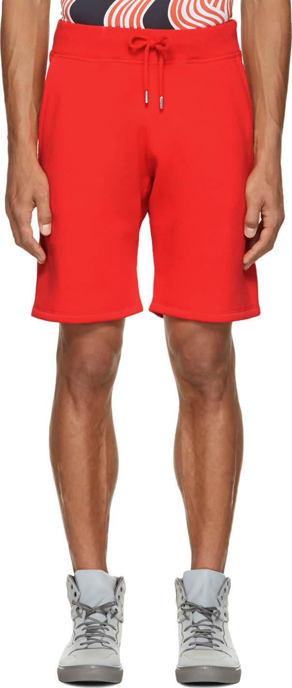 Christopher Kane Red Fleecy Shorts
