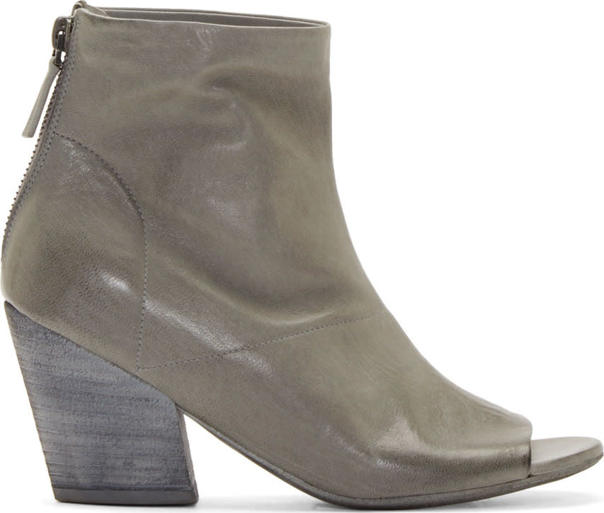 Marsell Grey Peep Toe Ankle Boots