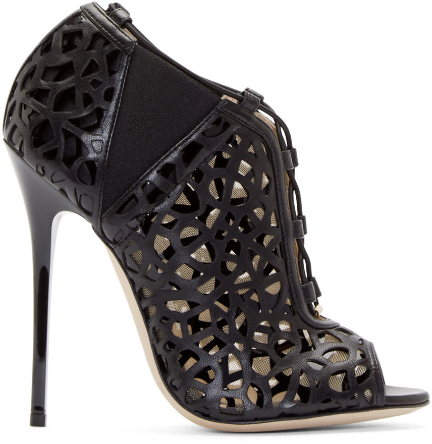 Jimmy Choo Black Cut-out Trace Ankle Boots