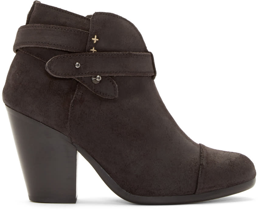 Rag and Bone Black Suede Harrow Ankle Boots