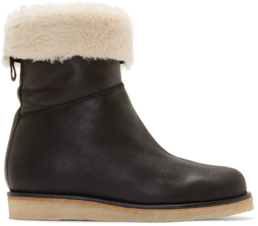 Acne Studios Black Shearling Ila Boots