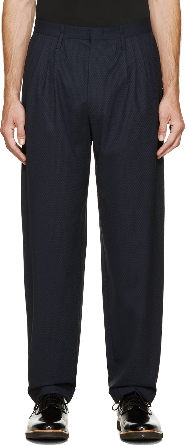 Paul Smith Navy Patterned Trousers