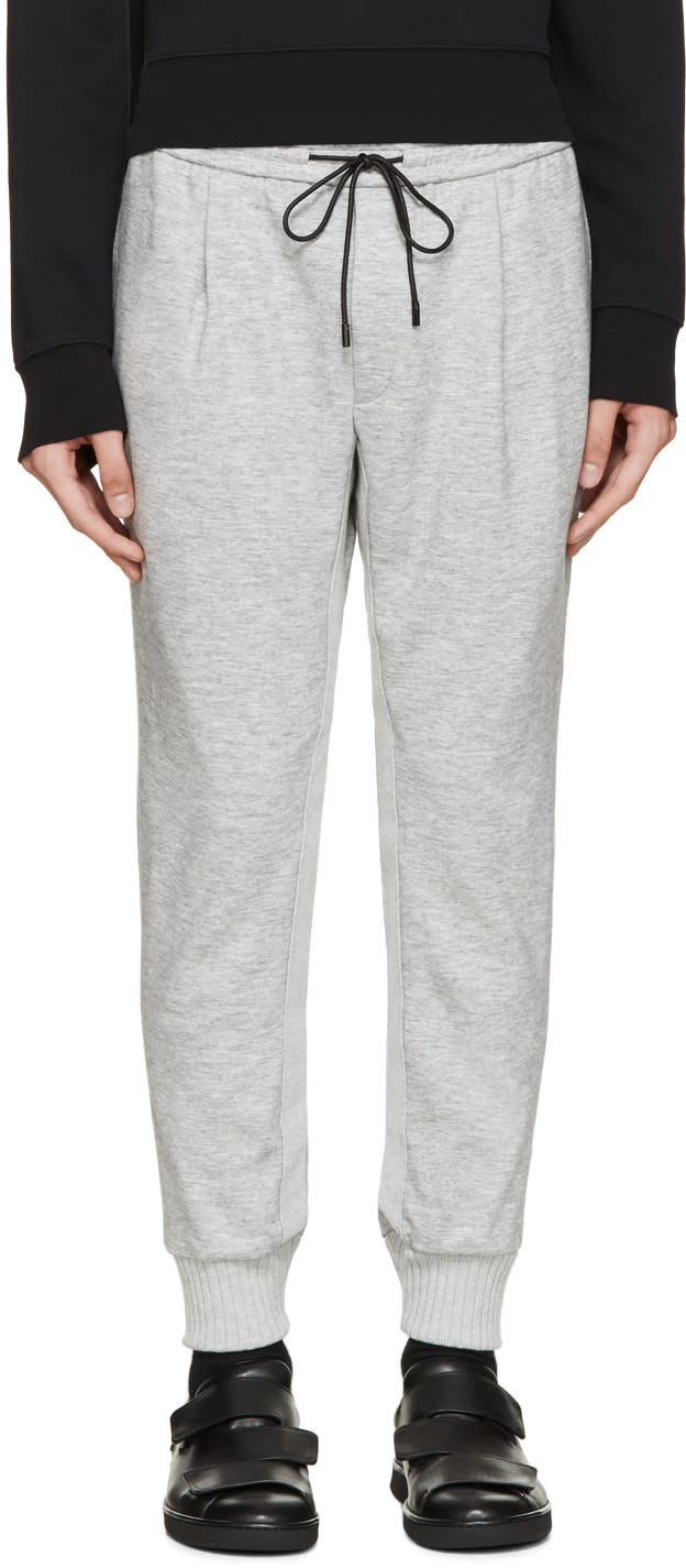 Juun.j Grey Cropped Jersey Lounge Pants
