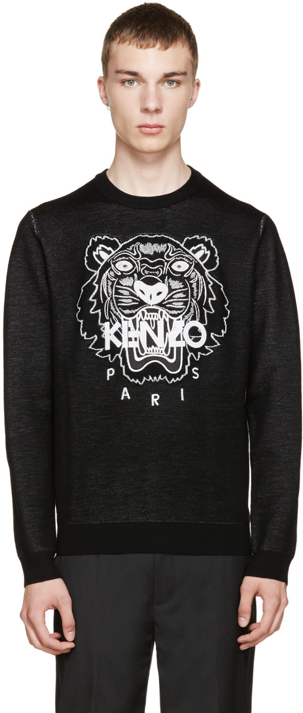 kenzo jumper black and silver