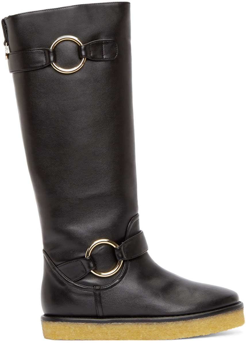 Stella Mccartney Black Crepe Rubber Boots