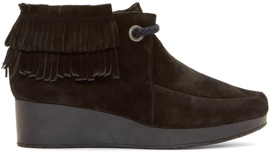 Robert Clergerie Black Fringed Naim Chukka Boots