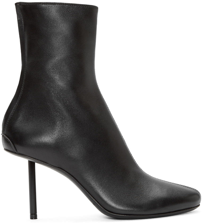 Haider Ackermann Black Leather Stiletto Bronson Boots