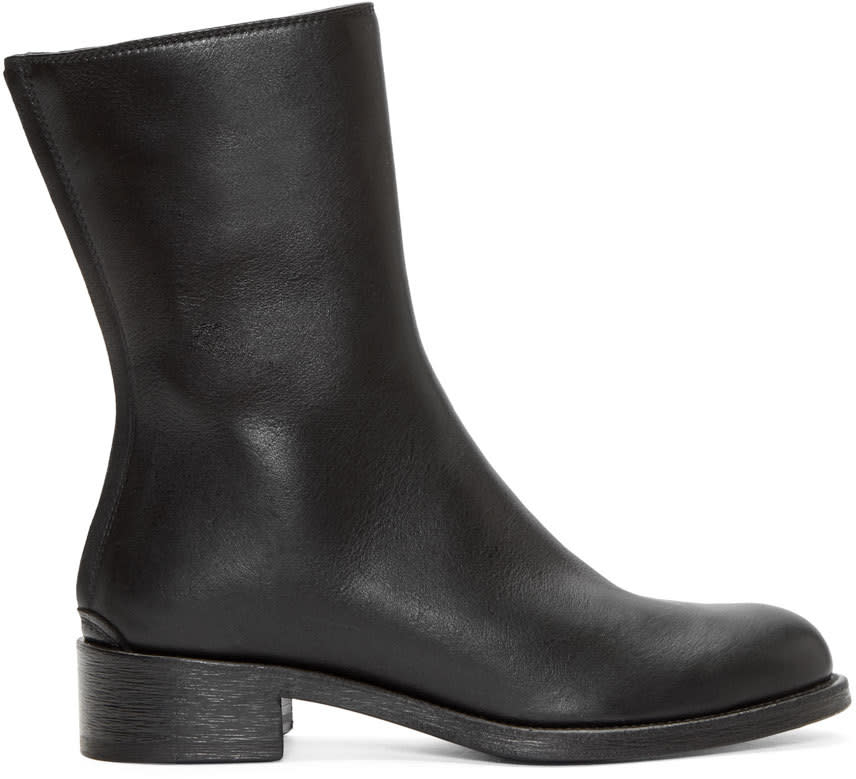Haider Ackermann Black Leather Mid-calf Boots